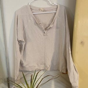 Roxy Light Beige Long Sleeve Blouse